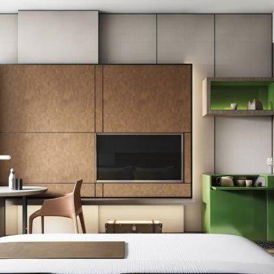 现代客房电视背景墙
