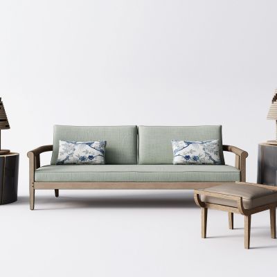 现代休闲沙发边几台灯