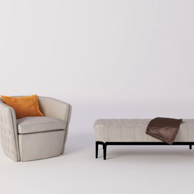 单人沙发休闲长凳