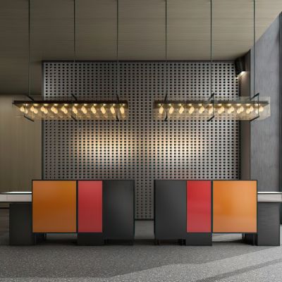 后现代酒店前台接待