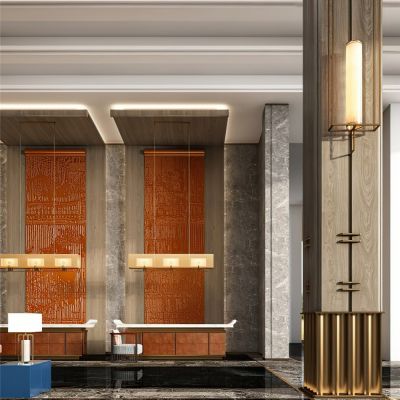 新中式酒店大堂前台