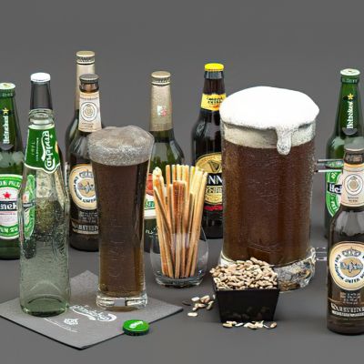 现代啤酒瓶酒水饰品摆件