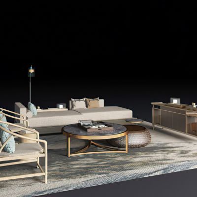 新中式休闲沙发组合