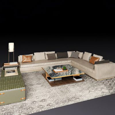 现代豪华客厅沙发落地灯