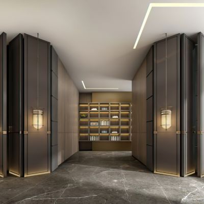 现代酒店电梯厅走道