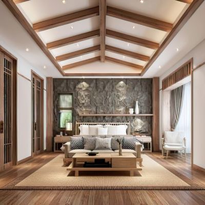 新中式民宿酒店客房大床房