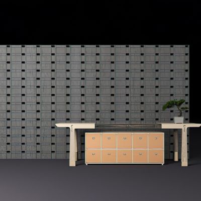 度假酒店装饰台背景