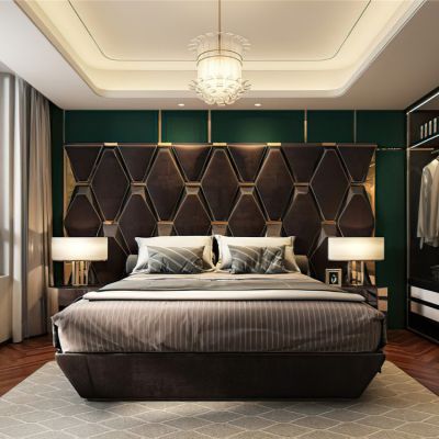 现代样板房轻奢卧室