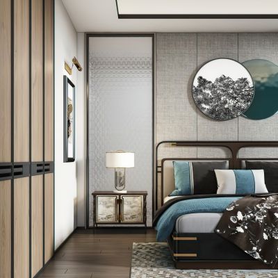新中式样板房卧室