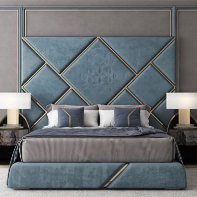 现代卧室双人床3D模型