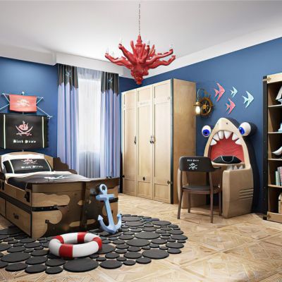 现代儿童房男孩房3D模型