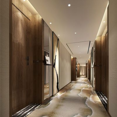 现代酒店客房走道3D模型