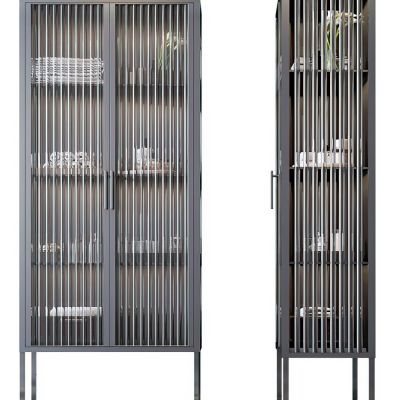 现代玻璃装饰柜边柜