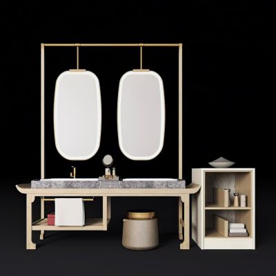 新中式度假酒店卫生间洗手台