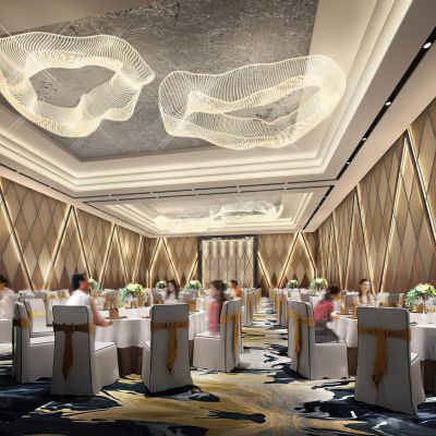 现代酒店宴会厅3D模型