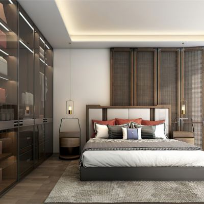 新中式样板房卧室