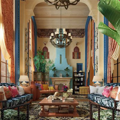 欧式古典乡村别墅客厅