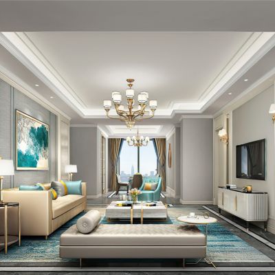 简欧样板房客厅