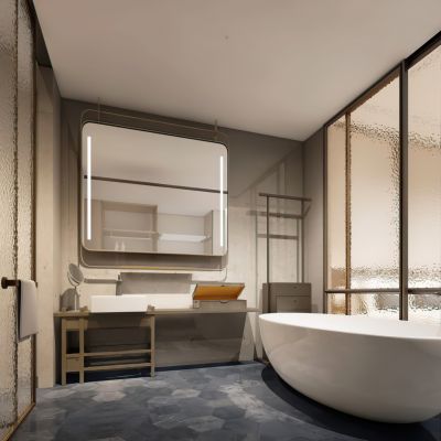 现代客房卫生间3D模型