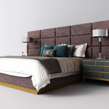 现代卧室床床头柜