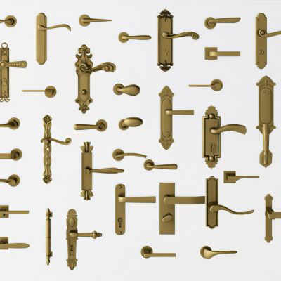 现代金属门把手