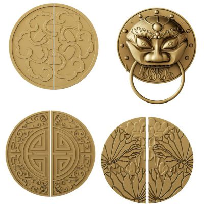 中式门拉手构件