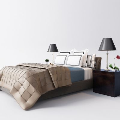 现代床品床头柜台灯