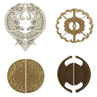 中式五金构件门拉手