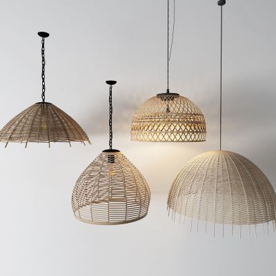 新中式藤编吊灯