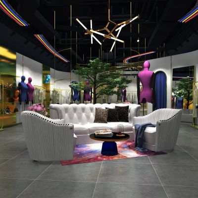 现代流行服装店3D