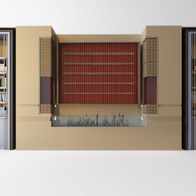 现代大堂背景墙装饰柜