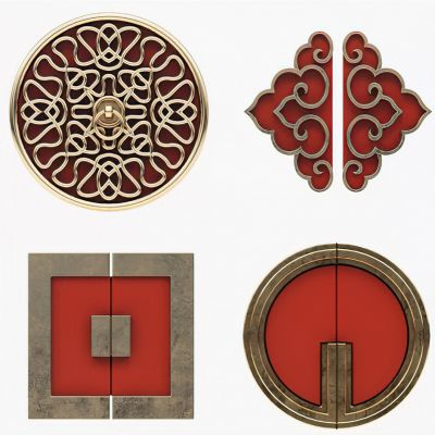 新中式门拉手扣件