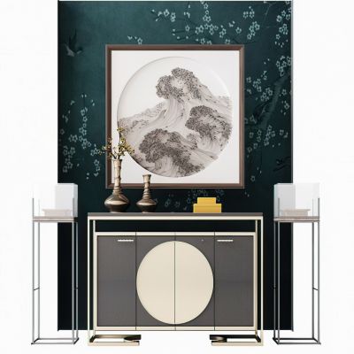 新中式玄关柜装饰品