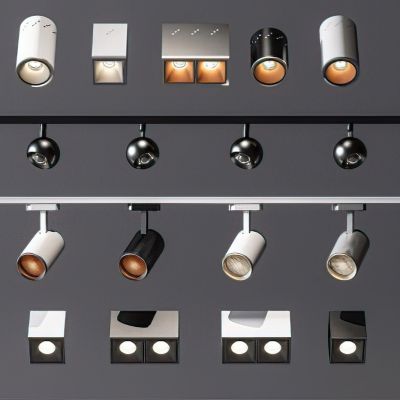 现代筒灯射灯轨道灯3D模型