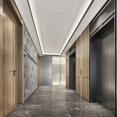 现代电梯厅3D模型