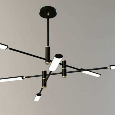 现代金属管吊灯3D模型