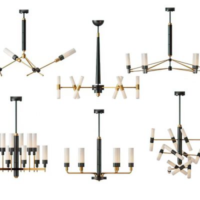 现代时尚简约金属吊灯组合