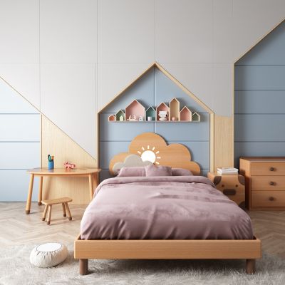 北欧儿童床 书桌