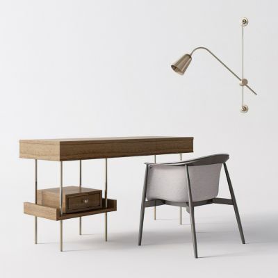 现代书桌休闲椅壁灯