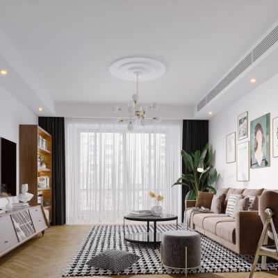 北欧现代简约极简轻奢风格客厅