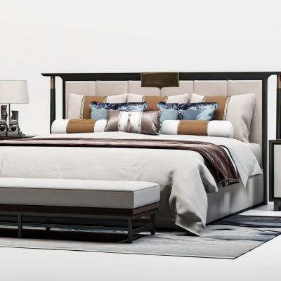 新中式卧室床品