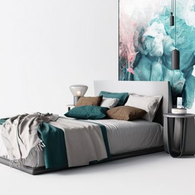 现代双人床床头灯