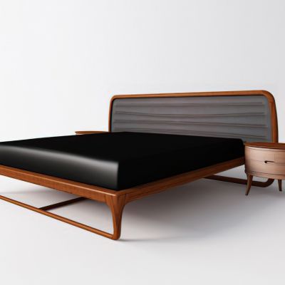 新中式双人床床头柜