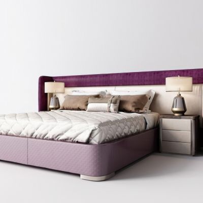 现代卧室床品床头柜台灯