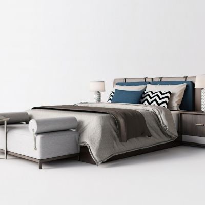 现代床品床头柜休闲沙发