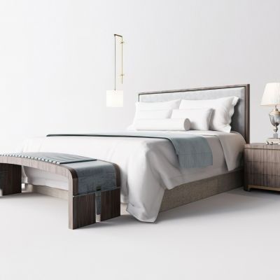 现代床品床头柜床尾凳