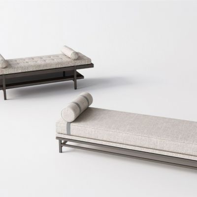 现代床尾凳3D模型