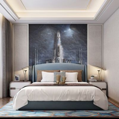 现代样板房卧室床头柜