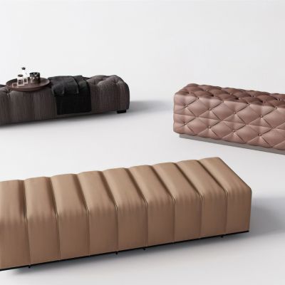 现代床尾凳3D模型