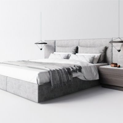 現(xiàn)代雙人床床頭柜